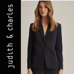 Judith & Charles Gaia Techno Blazer Fitted Single Breasted Black Size 0